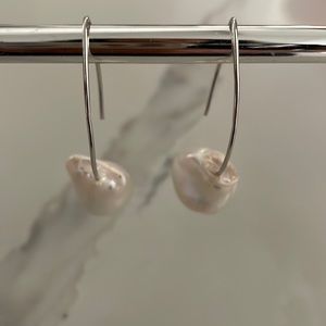 Large Baroque Pearl Drop Earrings Brand New